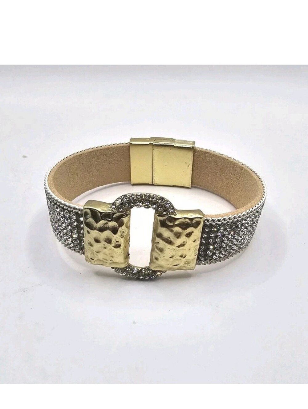 Goldtone Rhinestone Cuff Bracelet